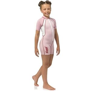 Cressi Shorty Kids Uniseks zwemkleding voor kinderen, roze/wit/korte mouwen, FR: 5-6 jaar