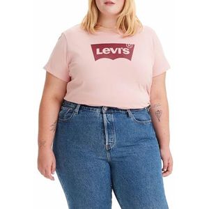 Levi's Perfect T-shirt in grote maten, grafisch T-shirt voor dames (1 stuk), Pl Bw Clr Ext Chalk