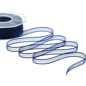 FURLANIS - Lint van voile met randen, decoratief lint voor geschenken, verpakkingen en huwelijksgunsten, Italiaanse stof - marineblauw, 10 mm x 50 m