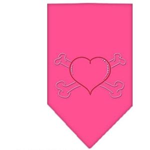 Mirage Bandana, hartvorm, met strassteentjes, maat S, roze