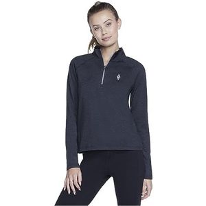 Skechers Skech-knits Ultra Go 1/4 Zip T-shirt voor dames, Asfalt Bold Black