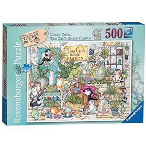 Ravensburger Crazy Cats-Tom Cat House Plants-puzzel 500 stukjes voor volwassenen en kinderen vanaf 10 jaar (17519)