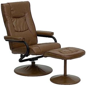 Flash Furniture Moderne ligstoel met leer, metaal, Palimino, 72,39 x 58,4 x 39,37 cm