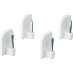 Gardinia zelfklevende haak voor glasstang hoogte 11 mm, wit, ABS