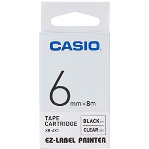 Casio XR-6X1 etiketteerapparaat, zwart op transparant