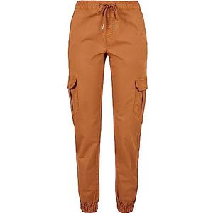 Urban Classics Dames High Waist Cargo Jogging Pants Damesbroek, Karamel