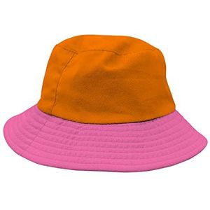 Folat 24872 Costume Bucket Colorblock Orange/Rose Néon Fluorescents-Chapeaux Couleur unisexes décoration de fête pour le carnaval Halloween, Mehrfarbig