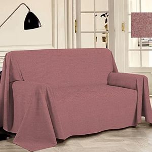PENSIERI DELICATI Bankhoes 360 x 290 cm, gemaakt in Italië, hoeslaken van 100% puur gerecycled katoen, geverfd in garen, effen rood, ideaal als meubeldoek, bankbescherming,