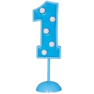 Unique 37041 taartdecoratie, stippen, blauw, 1 jaar