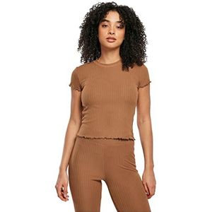 Urban Classics Dames T-shirt met korte mouwen, donker taupe