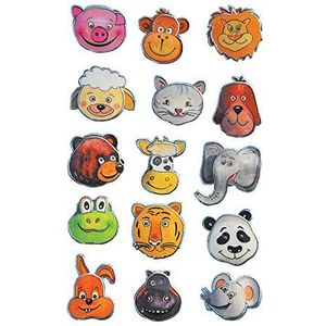 AVERY Zweckform 53157 Kids Dierenhoofden (3D-effect) 15 stickers