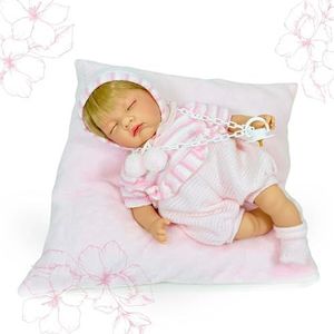Nines d'Onil - Mijn kleine baby Reborn pop met gesloten ogen (700) roze
