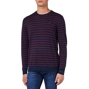 Pepe Jeans Andre Stripes heren lange mouwen, 286 burnt red