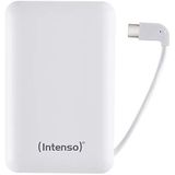 Intenso Powerbank XC10000, draagbare oplader, geïntegreerde USB-C kabel (10000mAh, compatibel met smart phone/tablet PC en meer) wit