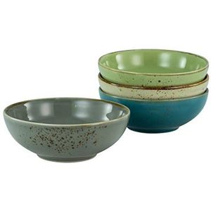 CreaTable, 23420 Serie Nature Collection Smoothibowl Set van 4 kommen van aardewerk, vaatwasser- en magnetronbestendig, kwaliteitsproductie