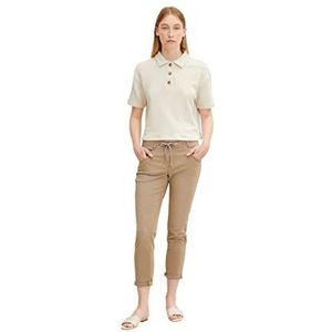 TOM TAILOR Dames T-shirt met lange mouwen en kraag, 30561 - Teal Blue Melange