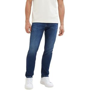 TOM TAILOR Josh Regular Slim Denim joggingbroek met stretch top Josh Regular Slim Joggingjeans Sweat-Denim met hoge stretch heren (1 stuk), 10120-used Dark Stone Blue Denim