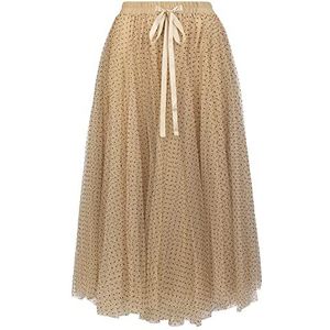 ApartFashion Apart rok van tule, allover met stippen, dames, beige, M, Beige