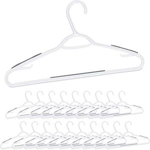 Relaxdays kleerhangers kunststof - kledinghangers antislip - 20 stuks - klerenhangers