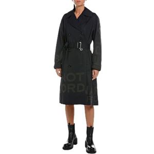 Replay Dames trenchcoat 998 Nearly Black., M, 998 Nearly Black