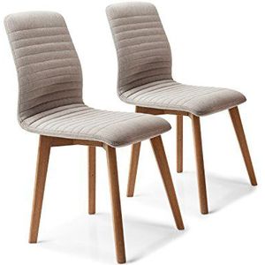 Kare Lara 41230 eetkamerstoel, 2-delige set, beige, moderne eetkamerstoelen, 92 x 44 x 45 cm