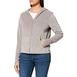 NA-KD Dames Velvet Zip Pullover, grijs.