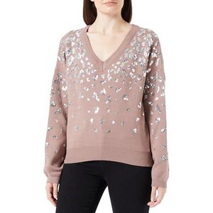 caspio Pull tricoté pour femme, Taupe argenté, XL-XXL