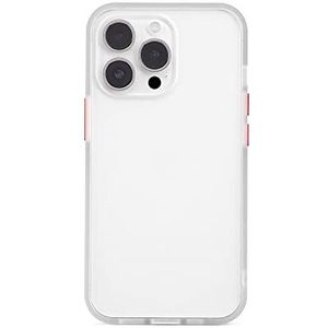 aiino Foggy beschermhoes voor iPhone 13 Pro met semi-transparante achterkant en mat oppervlak voor iPhone 13 Pro, bumper van stootvast TPU, contrastkleuren, wit