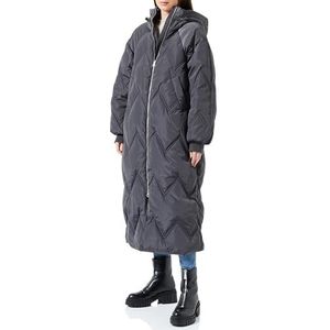 PIECES Pcjocelyn Lange Puffer jas voor dames, Donkergrijs