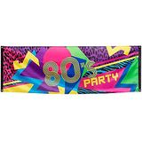 Boland 44602 decoratieve banner 80 party afmetingen 74 x 220 cm 80s kleurrijke muur themafeest carnaval disco podium verjaardag leeuw decoratie hangende decoratie