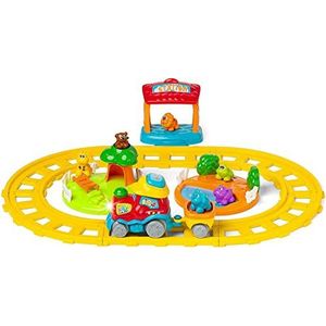 Chicco Avontuurtrein, tweetalig Frans-Engels speelgoed voor kinderen met station, set trein en 6 dieren, elektronisch educatief speelgoed met zinnen en liedjes van 1 tot 4 jaar