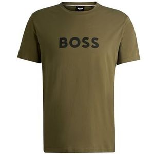 BOSS Hommes T-Shirt RN T-Shirt Regular en Jersey de Coton avec Protection Anti-UV SPF 50+, Beige, S