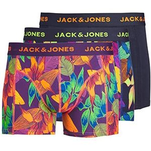 JACK & JONES Jacfall Leaves Trunks Boxershorts voor heren, 3 stuks, Indigo paars.