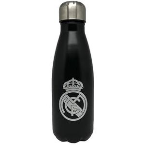 CYP Brands Real Madrid stalen waterfles, jerrycan, luchtdichte waterfles, 550 ml, zwart, officieel product