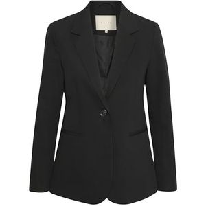 Kaffe Kaffe Damesblazer Single Breasted Notch Lapel Regular Fit Jetted Pocket Blazer Dames, zwart.