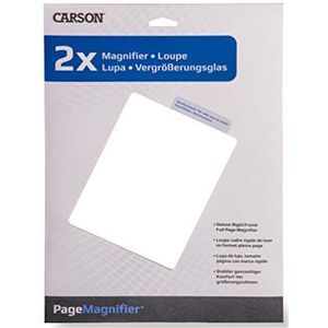 Carson Page Magnifier rechthoekig vergrootglas in volledige paginaformaat, 2-voudige vergroting, Fresnel lens (DM-21)