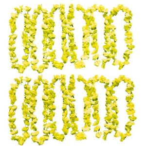 UV FLOOR - Neongeel bloemenketting – premium kwaliteit – fluorescerend accessoire – feest – kostuum – 12 stuks