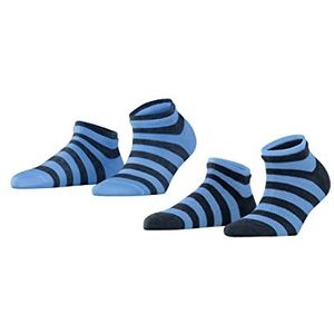 ESPRIT Sneaker Mesh Stripe 2 paar Dames Sneaker Sokken Organic Cotton Wit Blauw Veelkleurig (Assortiment 30), 35-38 EU, meerkleurig (assortiment 30)