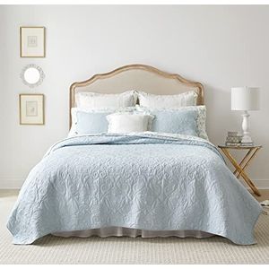 Laura Ashley Beddengoedset, 100 cm, omkeerbaar, voor het hele jaar, met bijpassende kussenslopen, voorgewassen voor extra zachtheid, katoen, zeeblauw, eenpersoonsbed