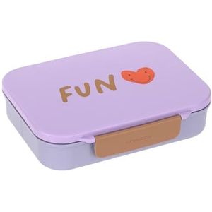 LÄSSIG Lunchbox voor kinderen, BPA-vrij, met uitneembare scheidingswand, Little Gang Heart, paars