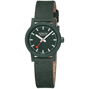 Mondaine MS132160LF Dameshorloge, analoog, kwarts, met textielband, groen, lanyards, Groen, Lanyards