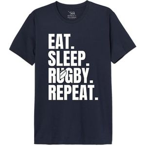 Republic of California Merepczts127 T-shirt voor heren (1 stuk), Navy Blauw