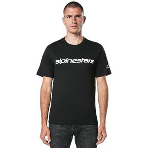 Alpinestars Linear Wordmark 2.0 Csf Tee T-shirt voor heren (1 stuk), Zwart/Wit