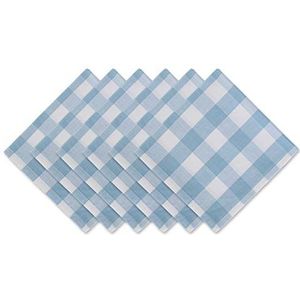 DII Servetten van katoen, wit en lichtblauw, 50 x 50 cm