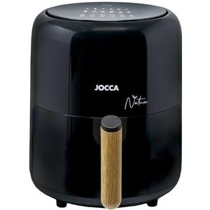 JOCCA Heteluchtfriteuse, 3,8 l, Air Fryer, friteuse zonder olie, timer, instelbare temperatuur, gezonde keuken, 1450 W vermogen (naturel zwart)