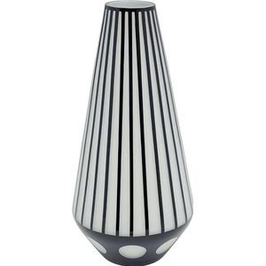 Kare Design vaas Brillar Cylinder bloemenvaas tafelvaas zwart/wit hoogte 44 cm