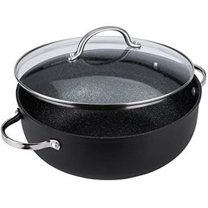 Prestige - Krasbestendig - Kookpan met antiaanbaklaag 28 cm - Aluminium - Krasbestendig - Inductiebestendig - Vaatwasser- en ovenbestendig - Glazen deksel