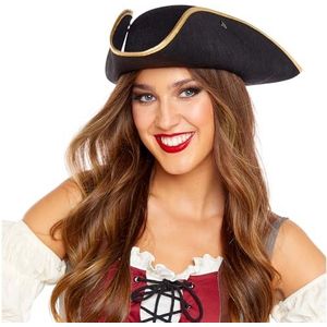 Amscan 9919107 - Chapeau de pirate unisexe à bord doré pour adulte - Accessoire de déguisement