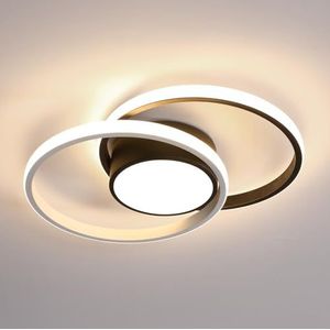 Comely Led-plafondlamp, ronde plafondlamp, 42 W, 3000 lm, moderne plafondlamp, voor hal, slaapkamer, badkamer, keuken, woonkamer, natuurlijke lus, 4500 K, lengte 40 cm, zwart