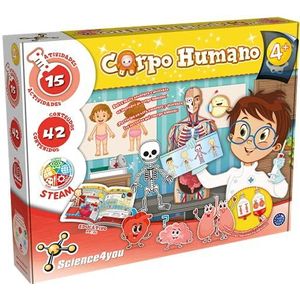 Science4you - Het menselijk lichaam - Wetenschappelijke set met 15 experimenten: skelet, puzzel en stickers - Anatomie voor kinderen van 4 jaar, 80002975